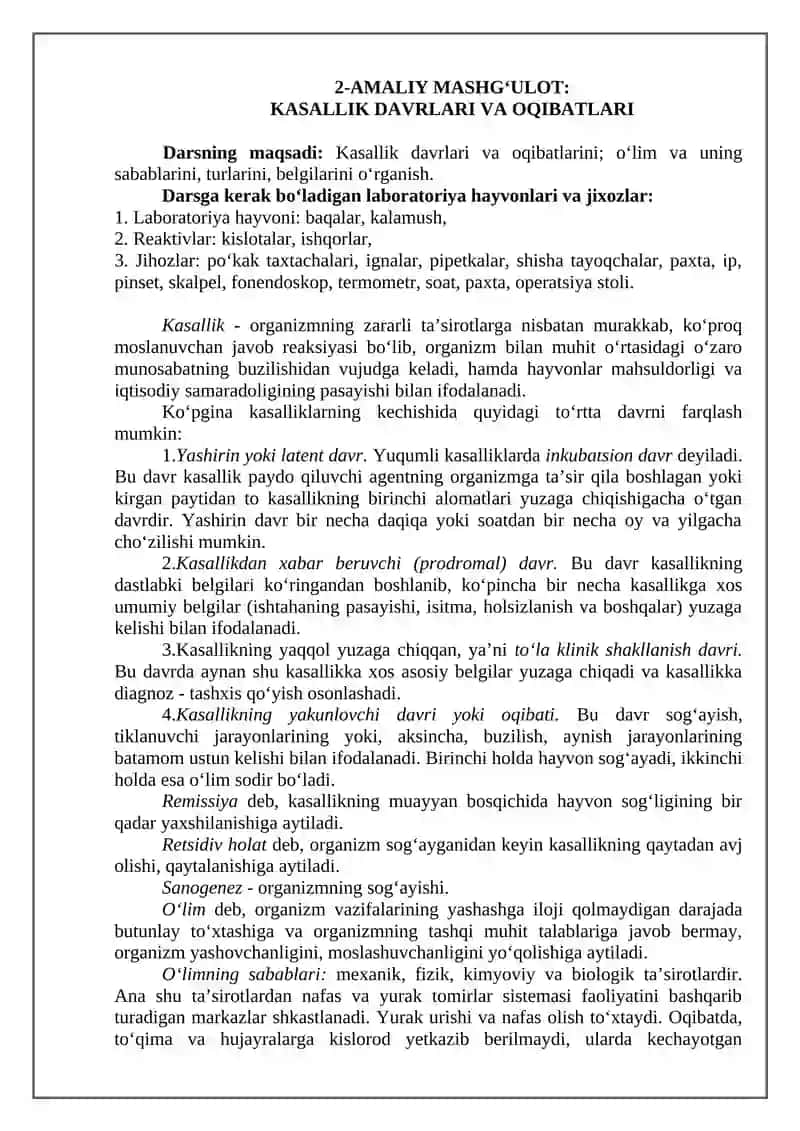 EKSPERIMENT VA UNING PATALOGIYADAGI AHAMIYATI 4