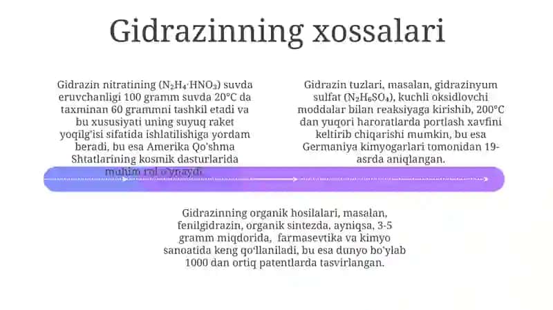 Azot nitridlari, gidrazin, gidroksilamin va azid kislotalarining xossalari 4