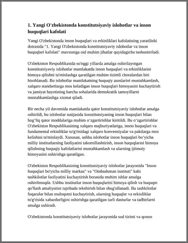 YANGI ÒZBEKISTONDA INSON HAQ HUQUQLARI VA ERKINLIKLARI KAFOLATINING YARATILISHI 4
