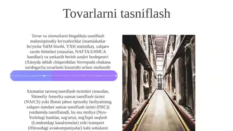 Tovarlar tasnifi 4