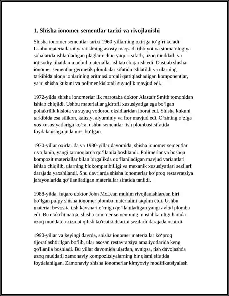 SHIS(SHISHA IONOMER SEMENTLAR) ASOSIDAGI PLOMBALASH MATERIALLARI 4