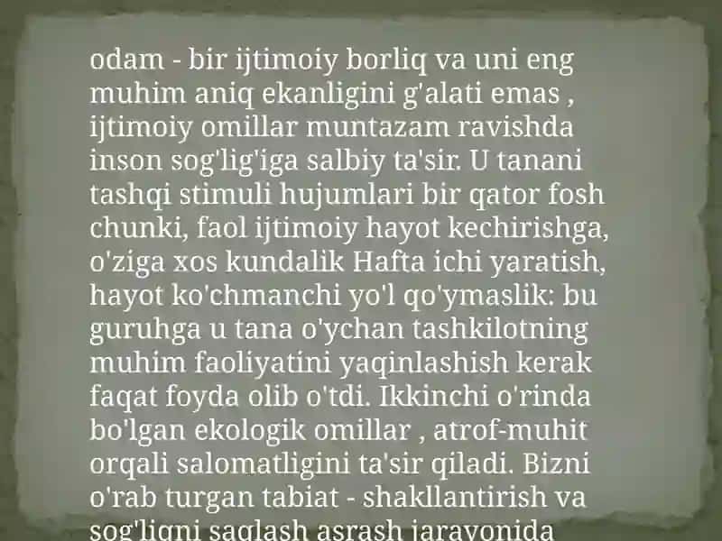SOG’LIK OLIY QADRIYAT 4