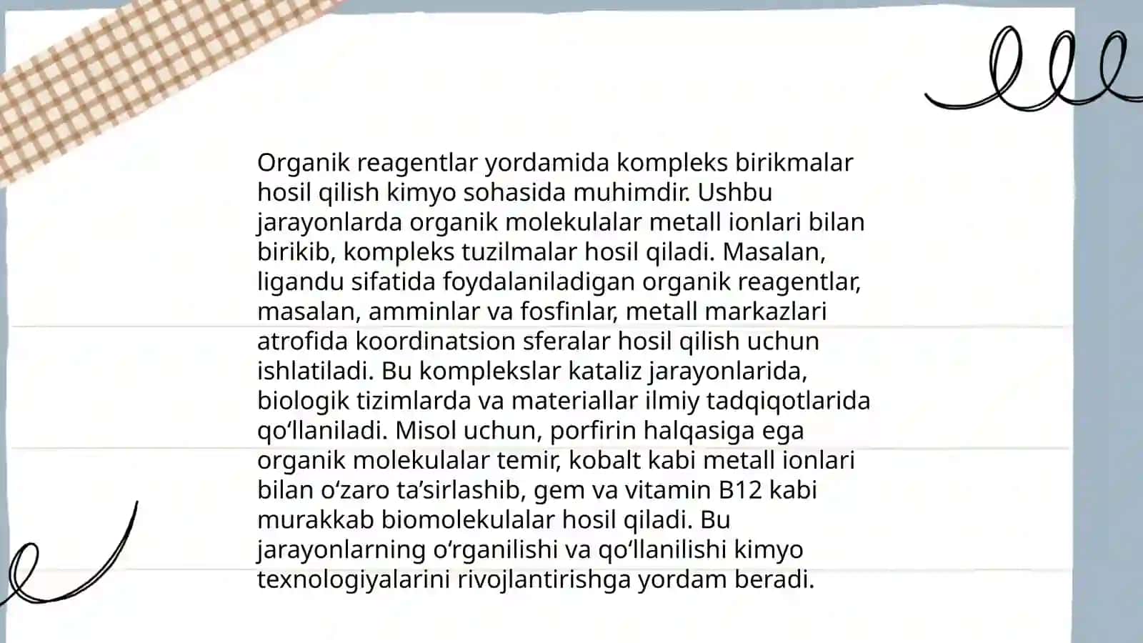 Organik reagentlarning qoʻllanilishi 4