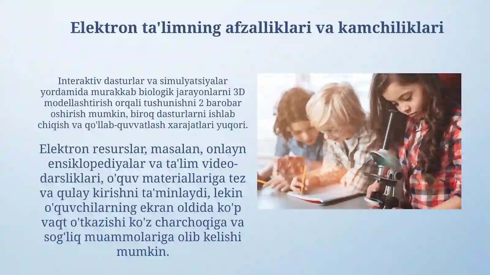 Biologiya darslarda electron o’quv metodik majmualardan foydalanish yo‘llari 4