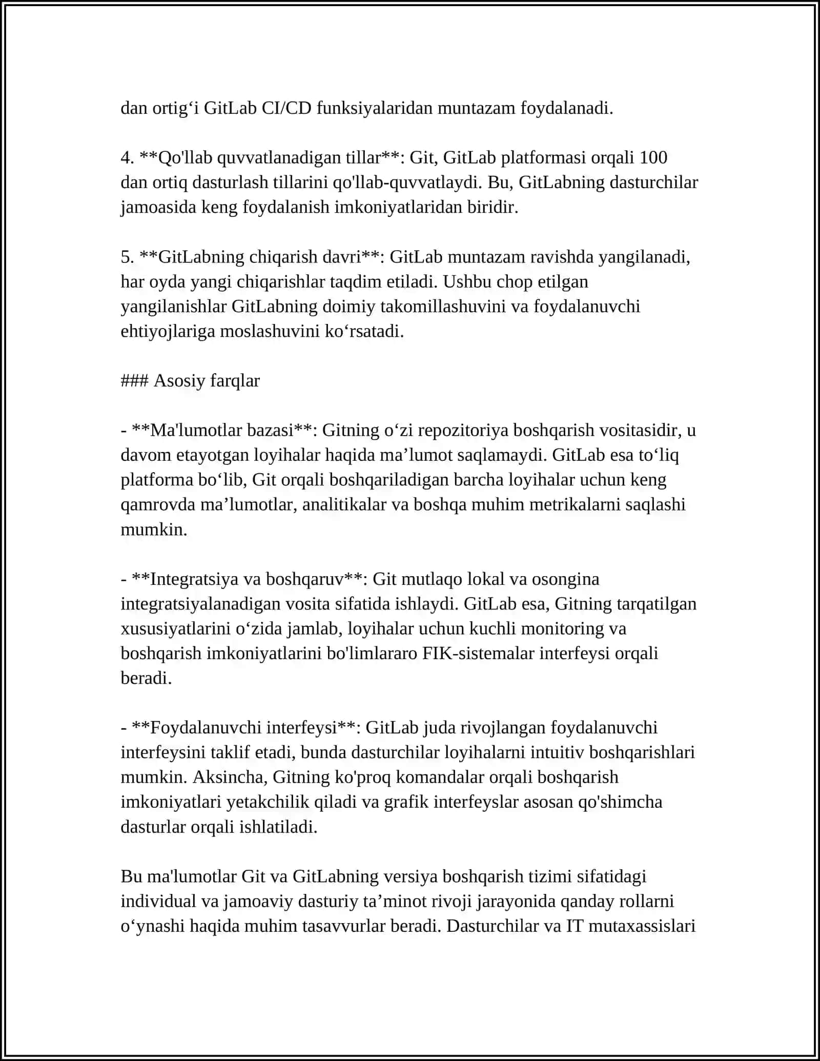 GITLAB VERSIYANI BOSHQARISH TIZIMLARIDA AMALLAR 4