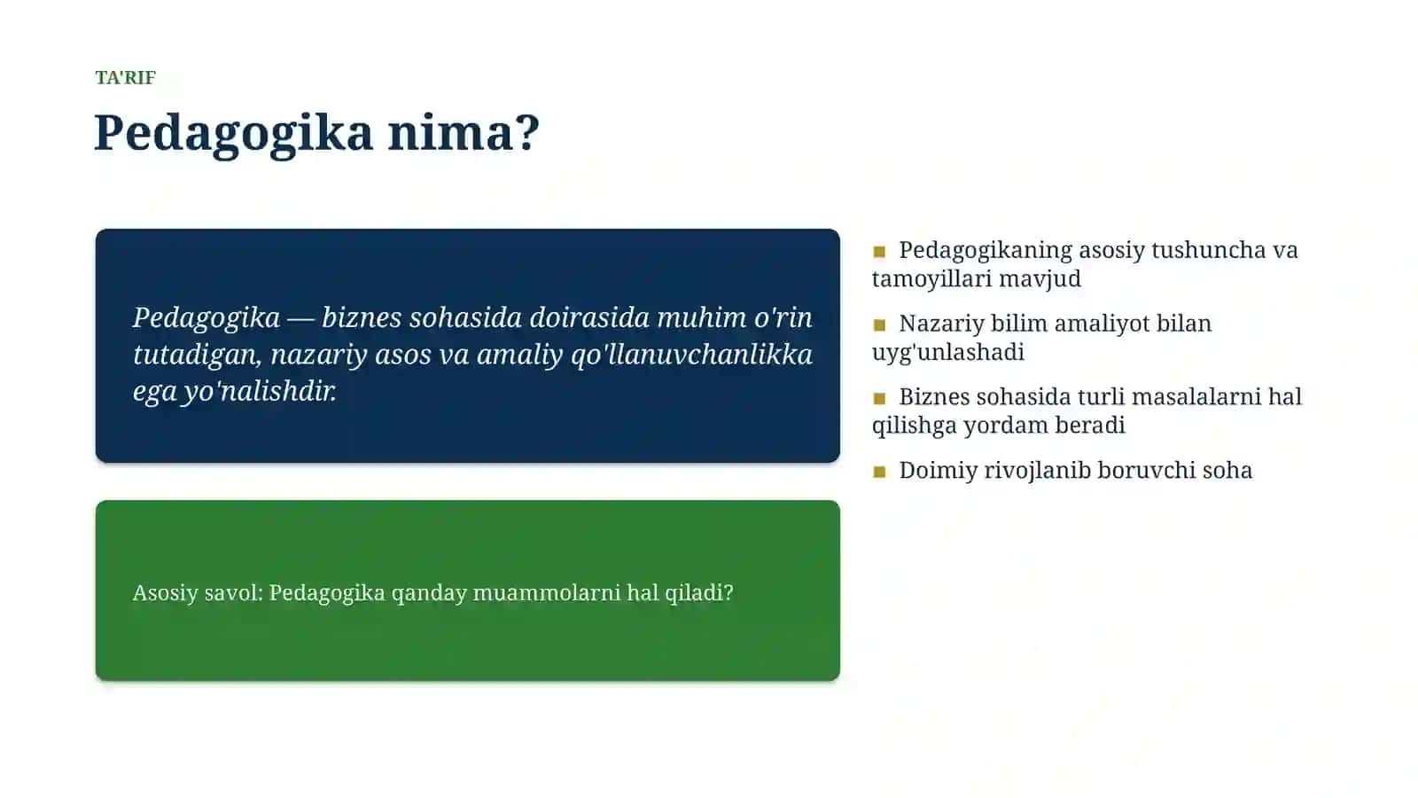 O'qituvchilar uchun Pedagogika 4