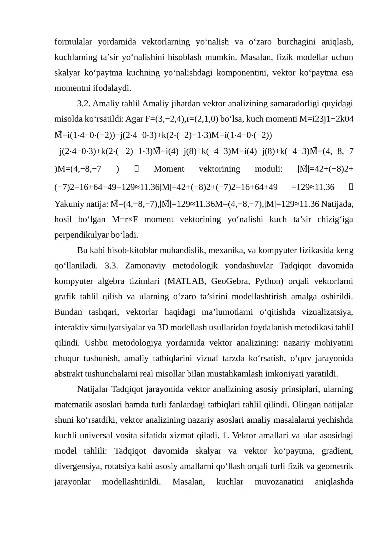 VEKTOR ANALIZINING ASOSIY PRINSIPLARI VA ULARNING ZAMONAVIY TADQIQOTLARDAGI O‘RNI 4