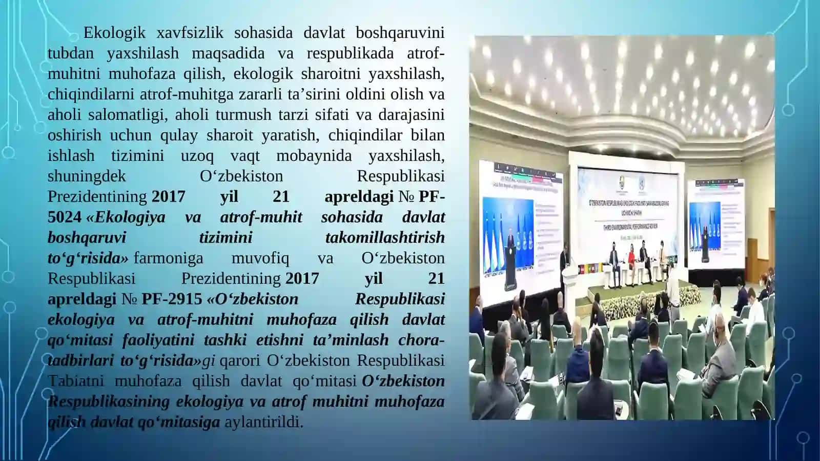 O’zbekiston Respublikasining viloyatlar bo’yicha ekologik holat 4