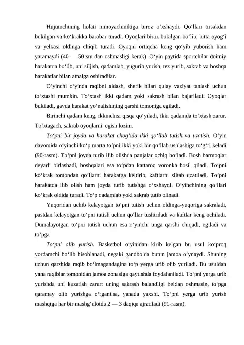 Gandbol o'yin texnikasi va taktikasi 4
