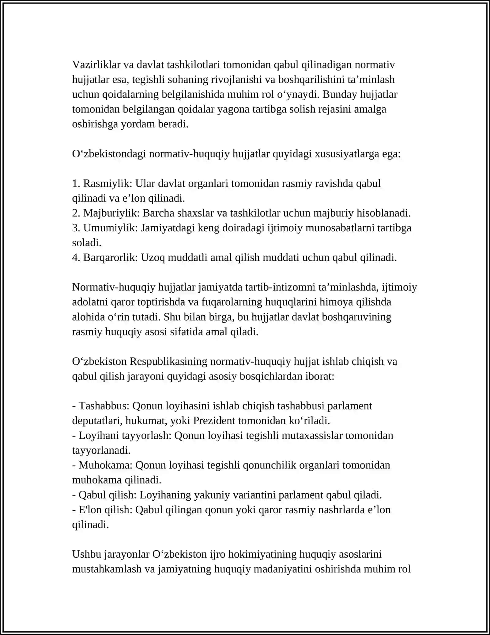 NORMATIV-HUQUQIY HUJJATLARNI KODIFIKATSIYA USULIDA TIZIMLASHTIRISHNING YURIDIK USULI 4
