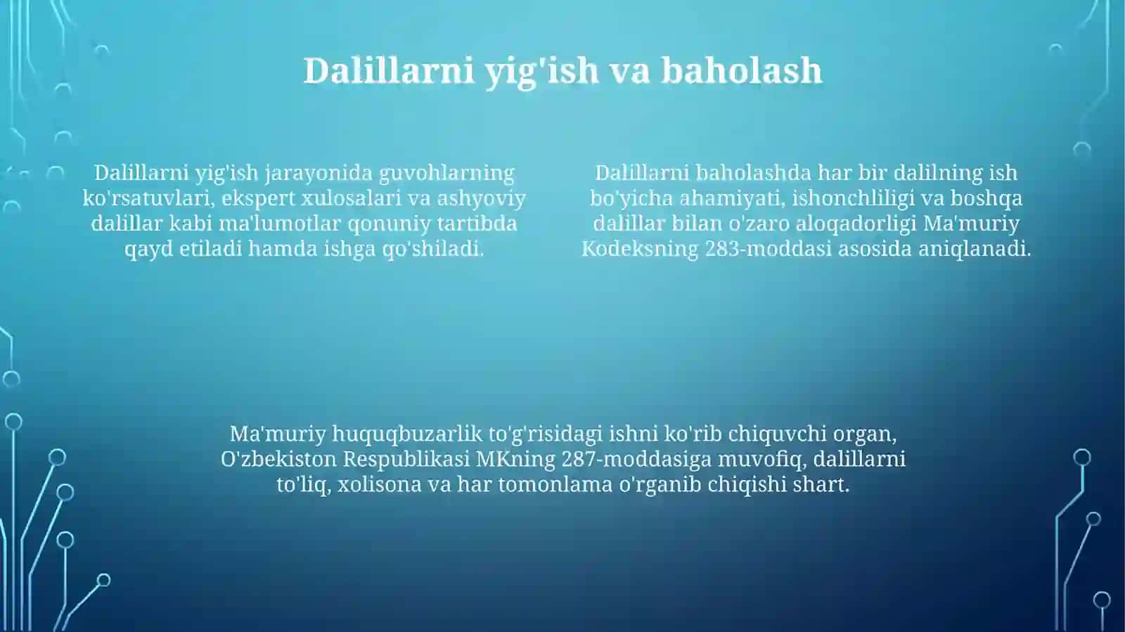 Ma’muriy huquqbuzarliklar to‘g‘risidagi ishlarni yuritish tartibi 4