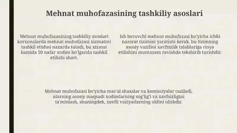 Mehnat muhofazasining huquqiy asoslari 4