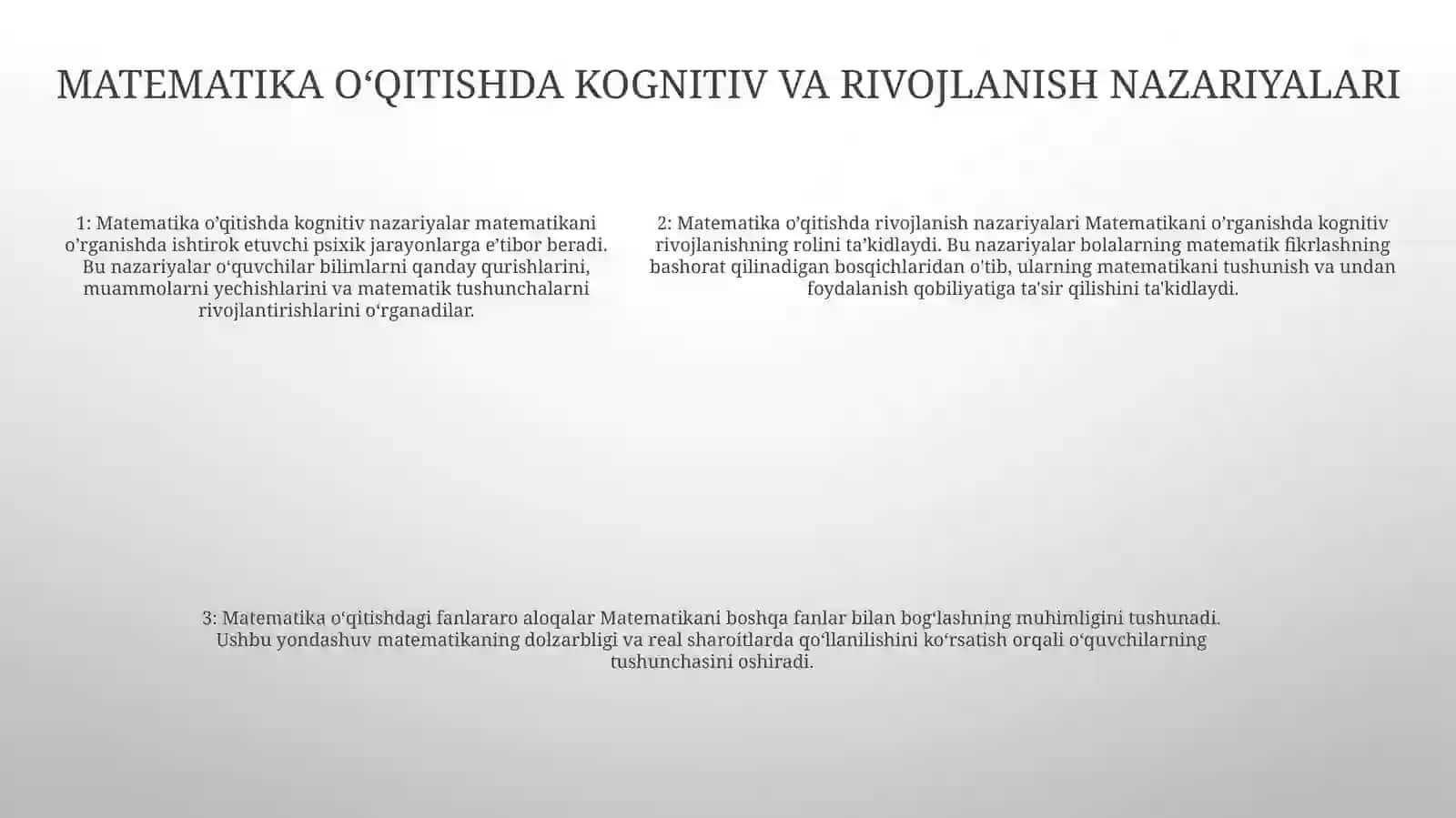 Boshlang'Ich Sinflarda Matematika O'Qitish Metodikasi,Fanlararo Bog'Liqligi 4
