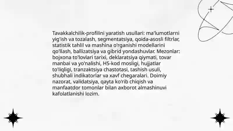 Bojxona taomillarini soddalashtirishda tavakkalchilikni boshqarish 4