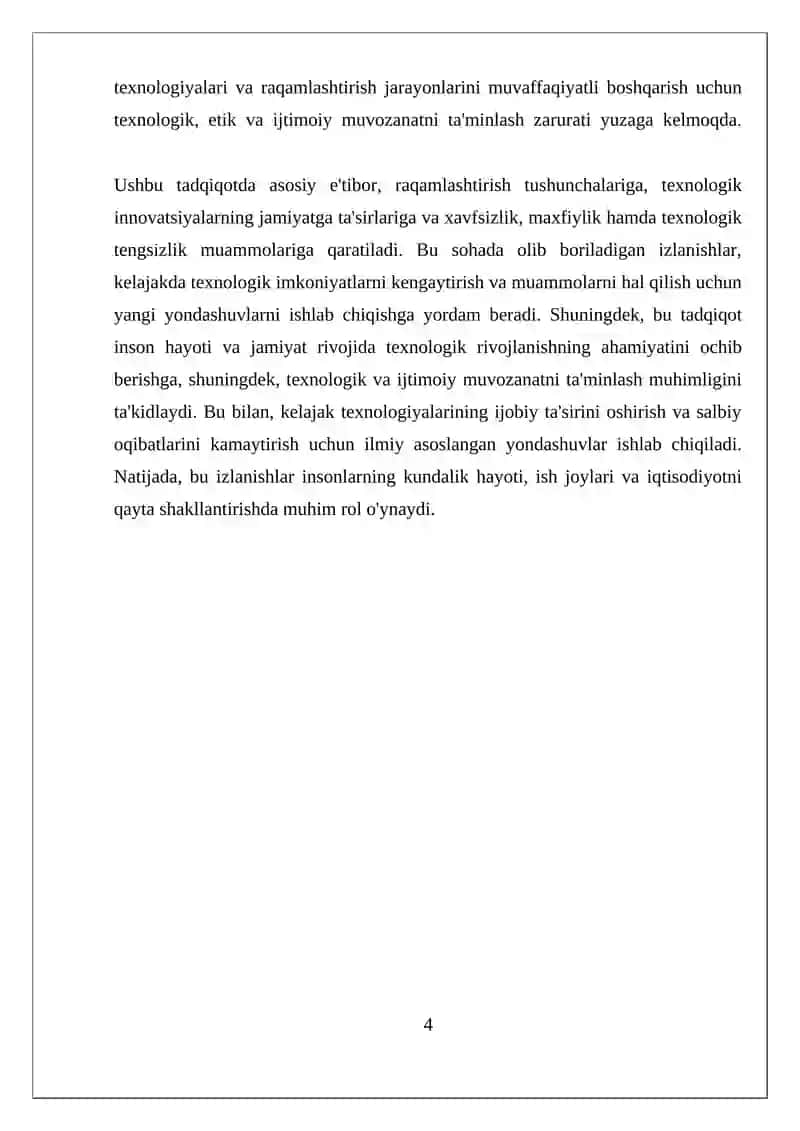Kelajak Texnologiyalari va Raqamlashtirish Oqibatlari 4
