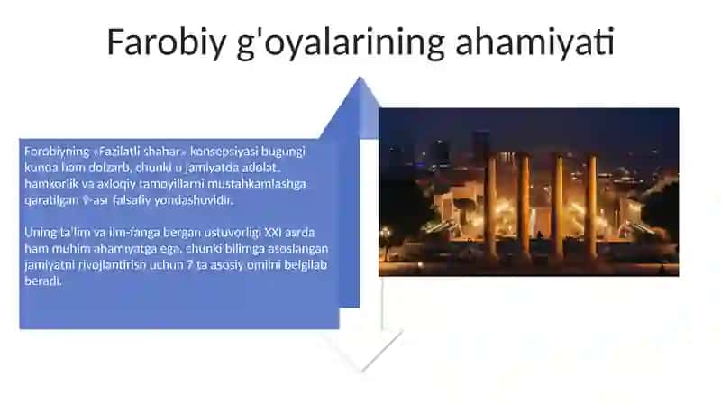 Farobiyning fozil odamlar shahri asari 4