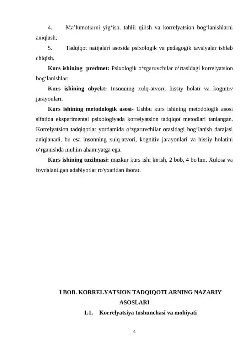 EKSPERIMENTAL PSIXOLOGIYADA KORRELYATSION. 4