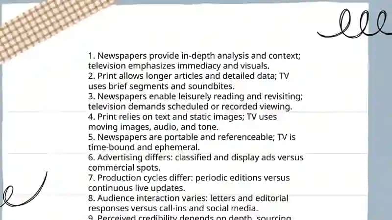 Newspapers and television 4