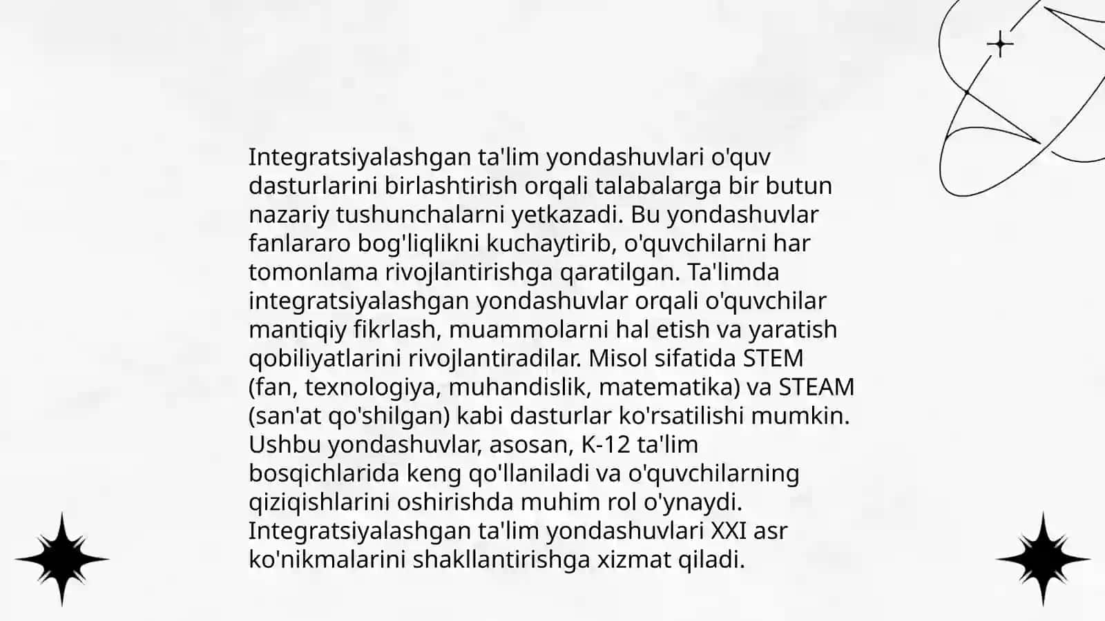 Innovatsion ta'lim texnologiyalari asosida integratsiyalashgan dars ishlanmalarini ishlab chiqish va tahlil qilish 4