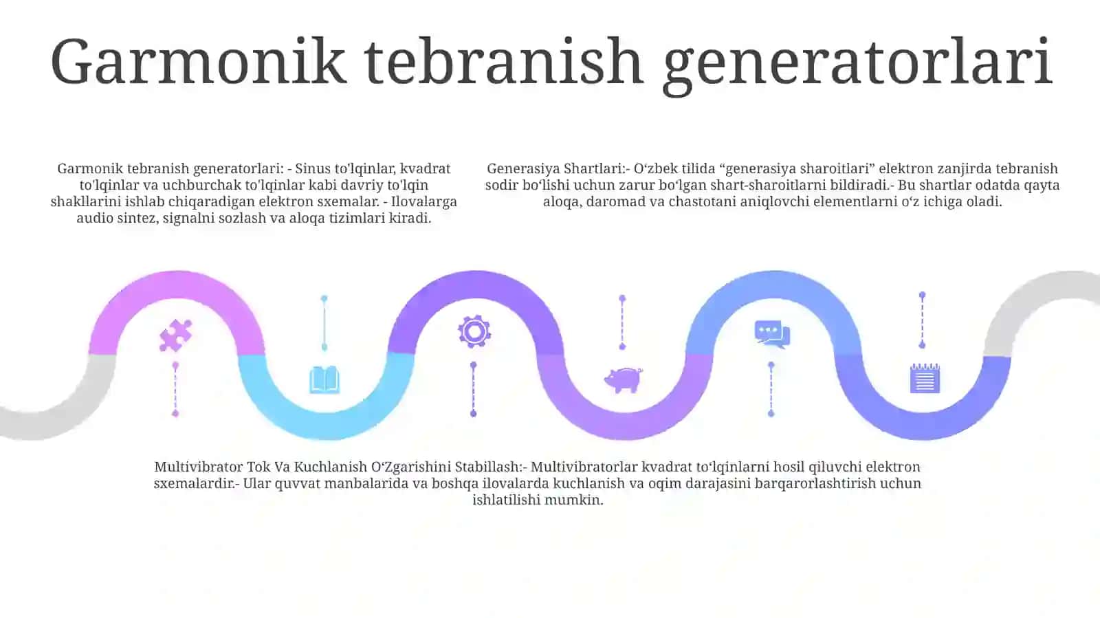 Generasiya Shartlari. Garmonik Tebranish Generatorlari 4