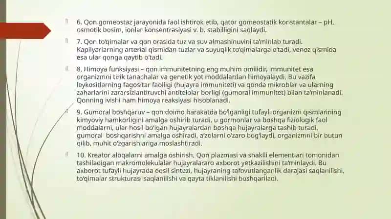 Organizmning biologic suyuqliklari  Qonning fizikaviy-kimyoviy xossalari 4