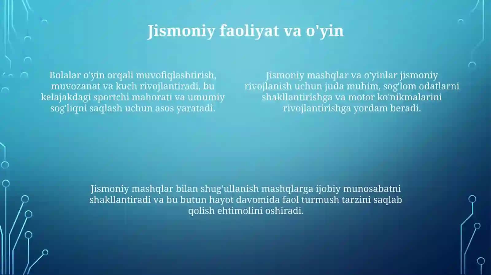Jismoniy rivojlanish sohalari va sog'lom turmush tarzini shakllanish 4