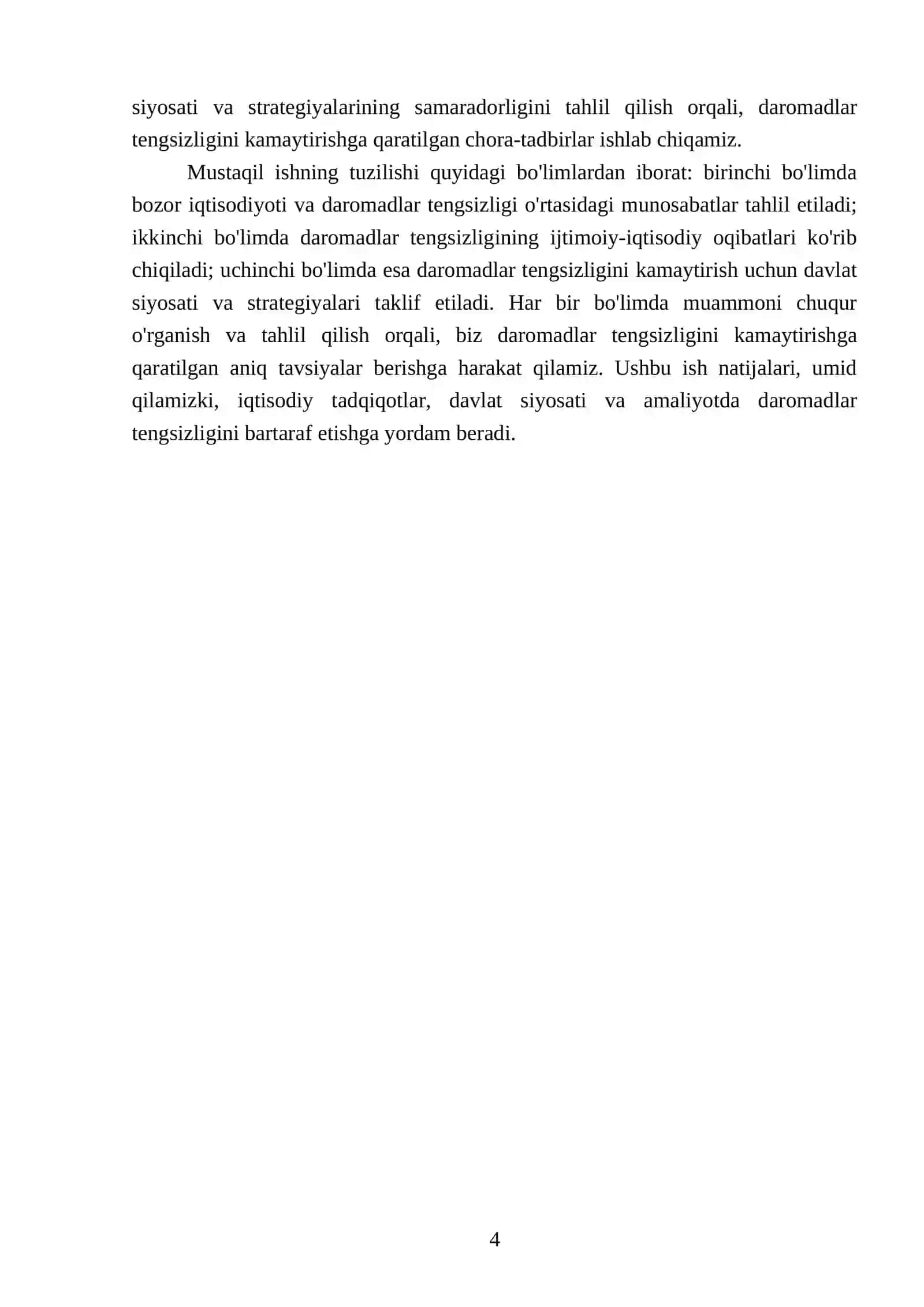 Bozor iqtisodiyoti sharoitida daromadlar tengsizligi 4