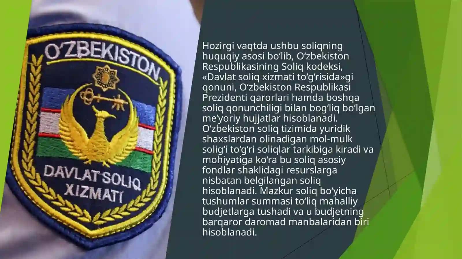O‘zbekiston Respublikasisoliqtizimigamol-mulksolig‘iningjoriyetilishivauningiqtisodiymohiyati 4