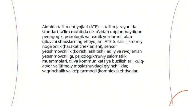 Inklyuziv taʼlim va Alohida taʼlim 4