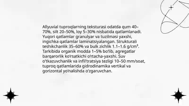 Turli tabiiy zonalardagi allyuvial tuproqlarning xususiyatlari 4