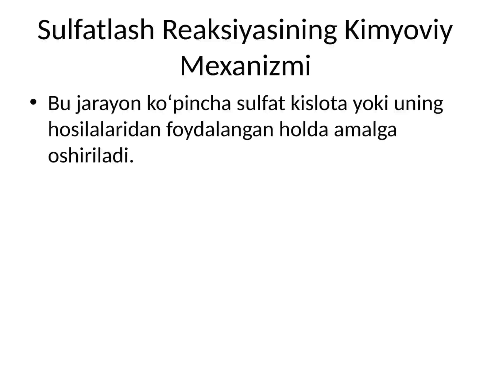 Sulfatlash va Sulfirlash Reaksiyalari 4