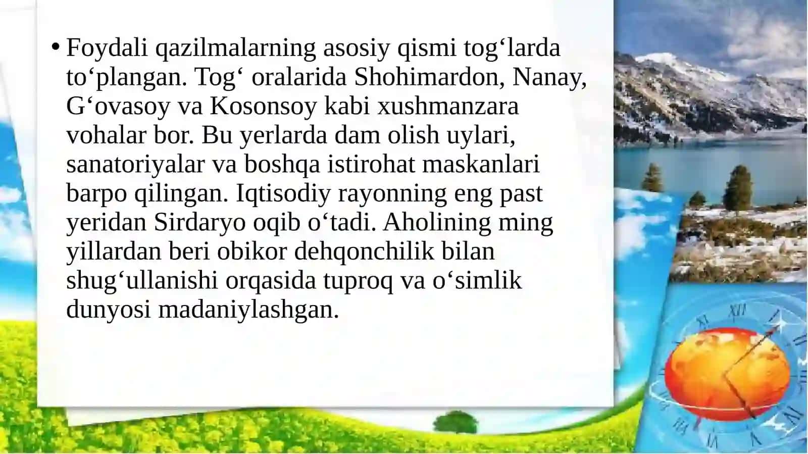Farg‘ona iqtisodiya rayonini va tabiiy boyliklari 4