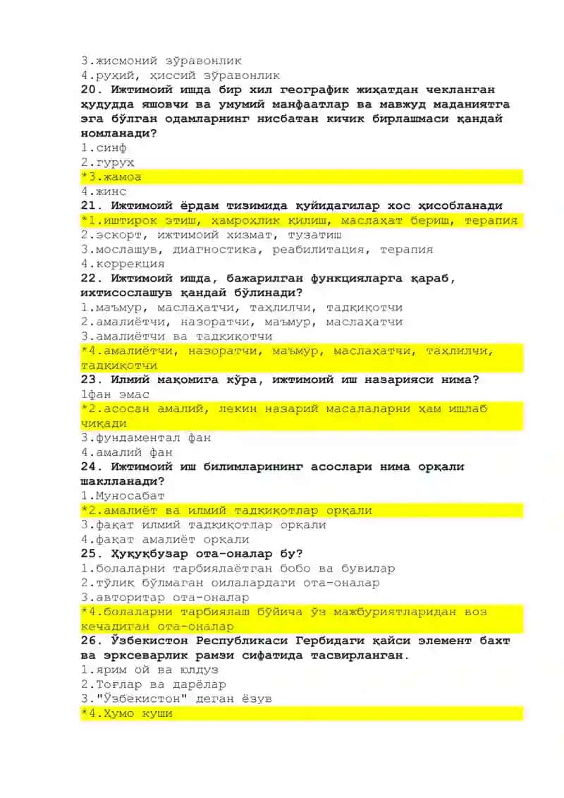 ARGUST TEST JAVOBLARI 4