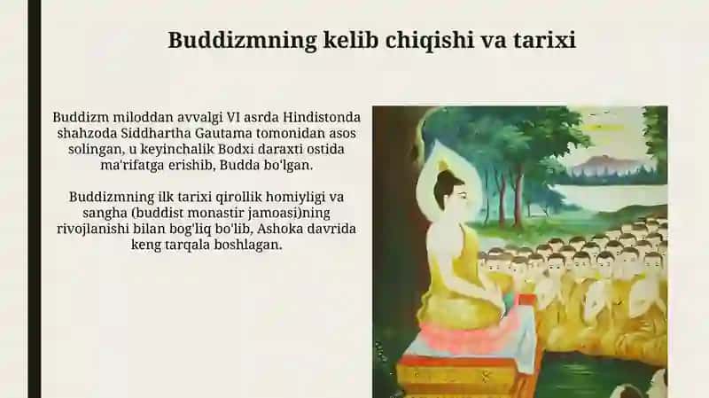 Buddizm dini tarixi va asosiy g‘oyalari 4