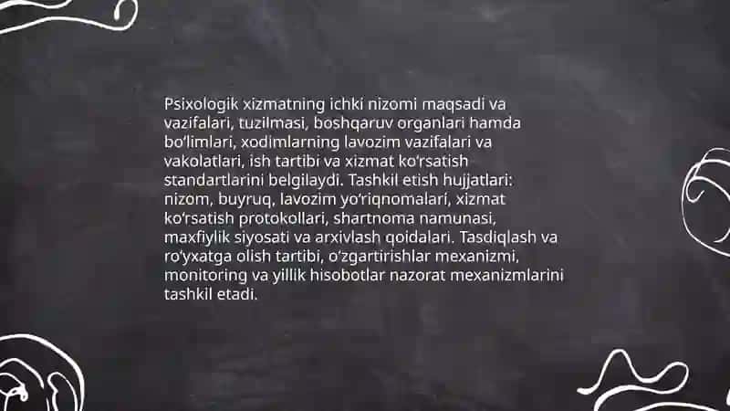Psixologik xizmatlarning narmativ va ishchi hujjatlari 4