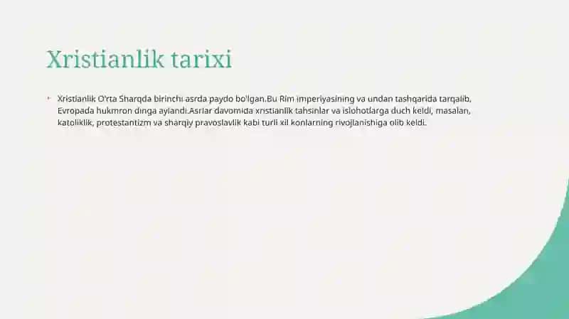 Xristianlik tarixi va asosiy maqsadlari 4