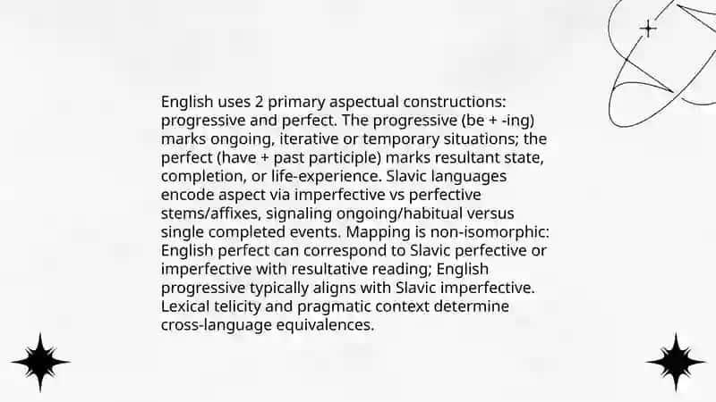 Verbal categories (Tense, Aspect, Mood) in contrastive perspective 4