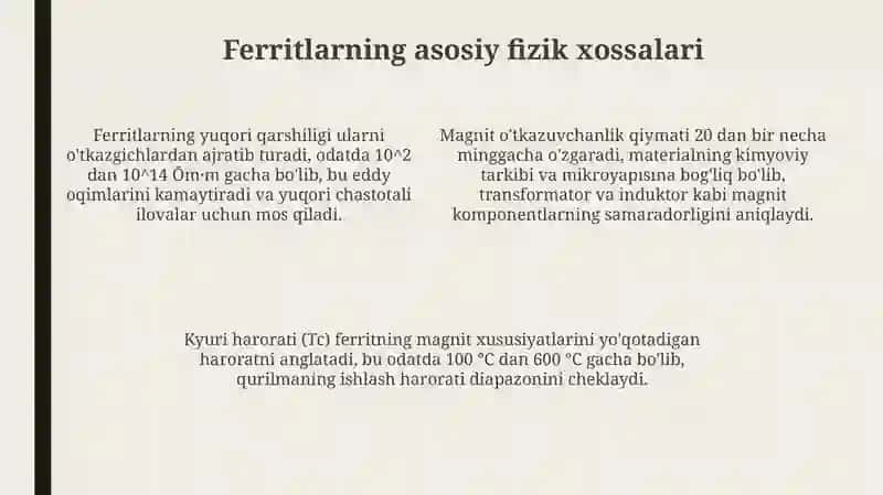 Elektr qurilmalarda ferritlar 4