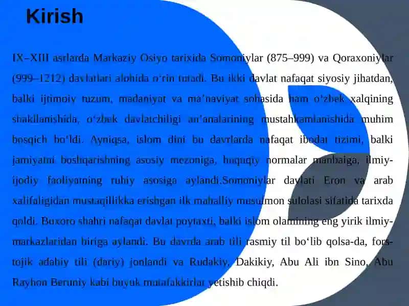 Somoniy va Qoraxoniylar davrida Ijtimoiy-Madaniy Jarayonlar 4