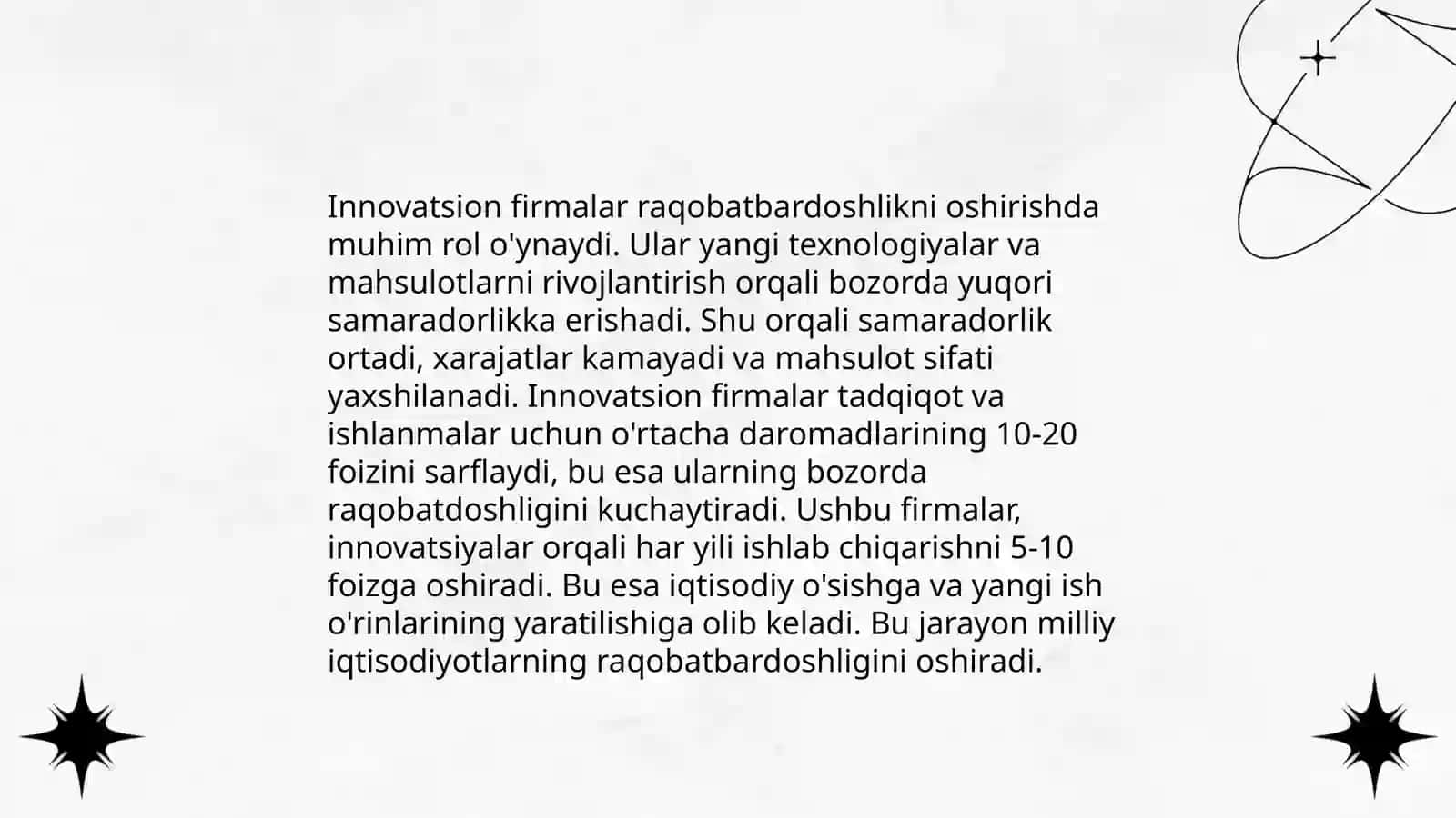 Horijiy mamlakatlar iqtisodiyotida innovatsion firmalarning o'rni 4