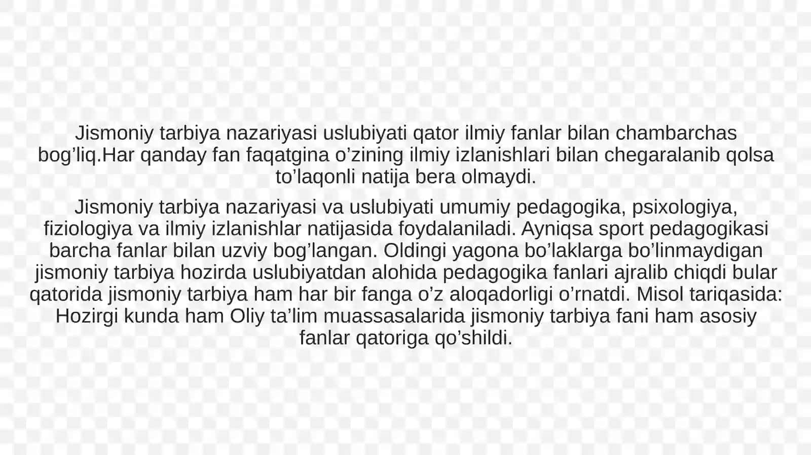 JISMONIY TARBIYA VA SOG’LIQNI SAQLASH FANINING BOSHQA FANLAR BILAN ALOQADORLIGI 4