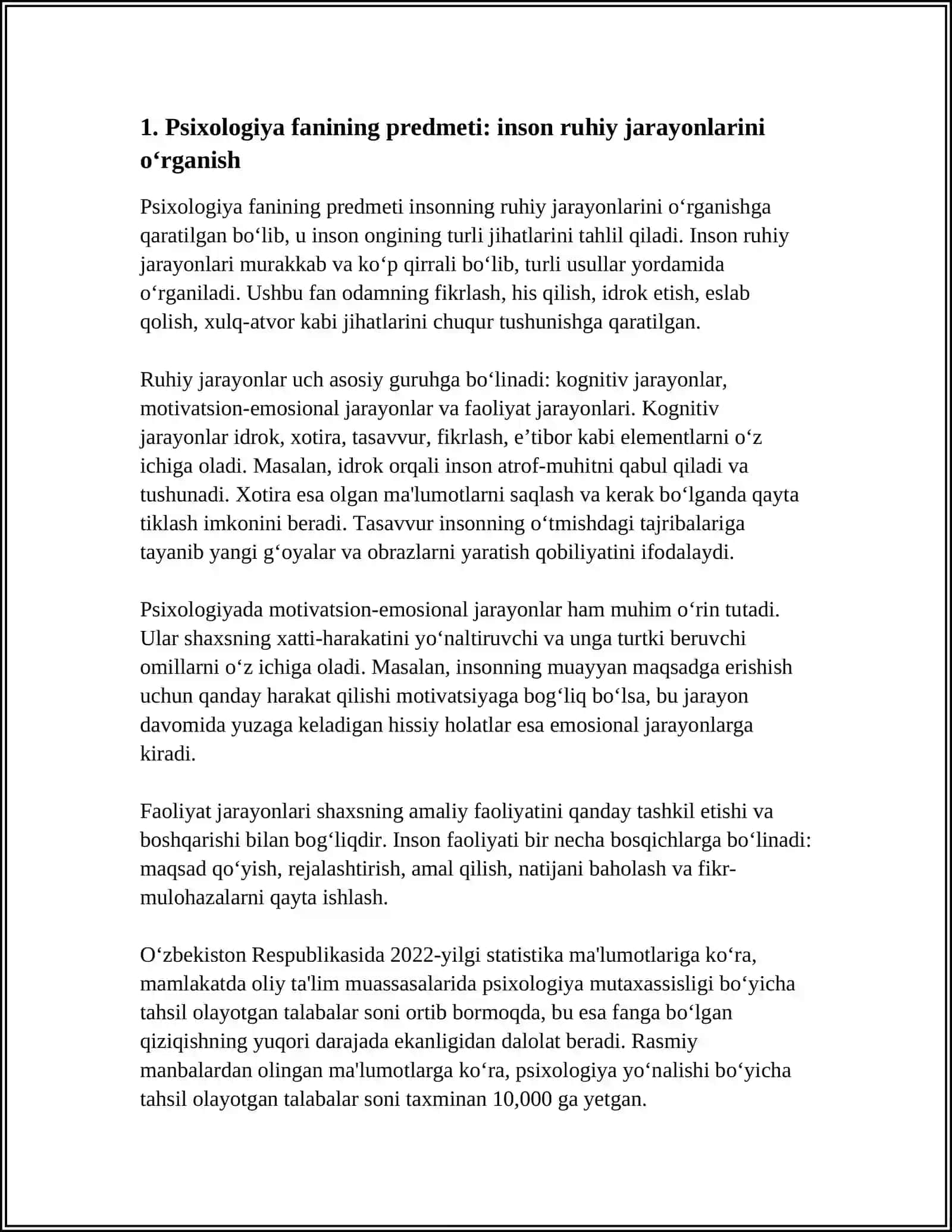 Psixologiya Fanining Predmeti 4