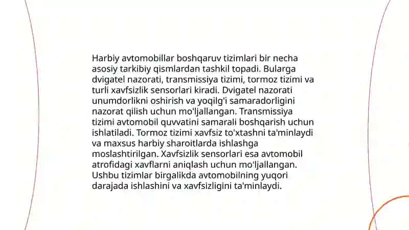 Harbiy avtomobillarni boshqarish tizimlari 4