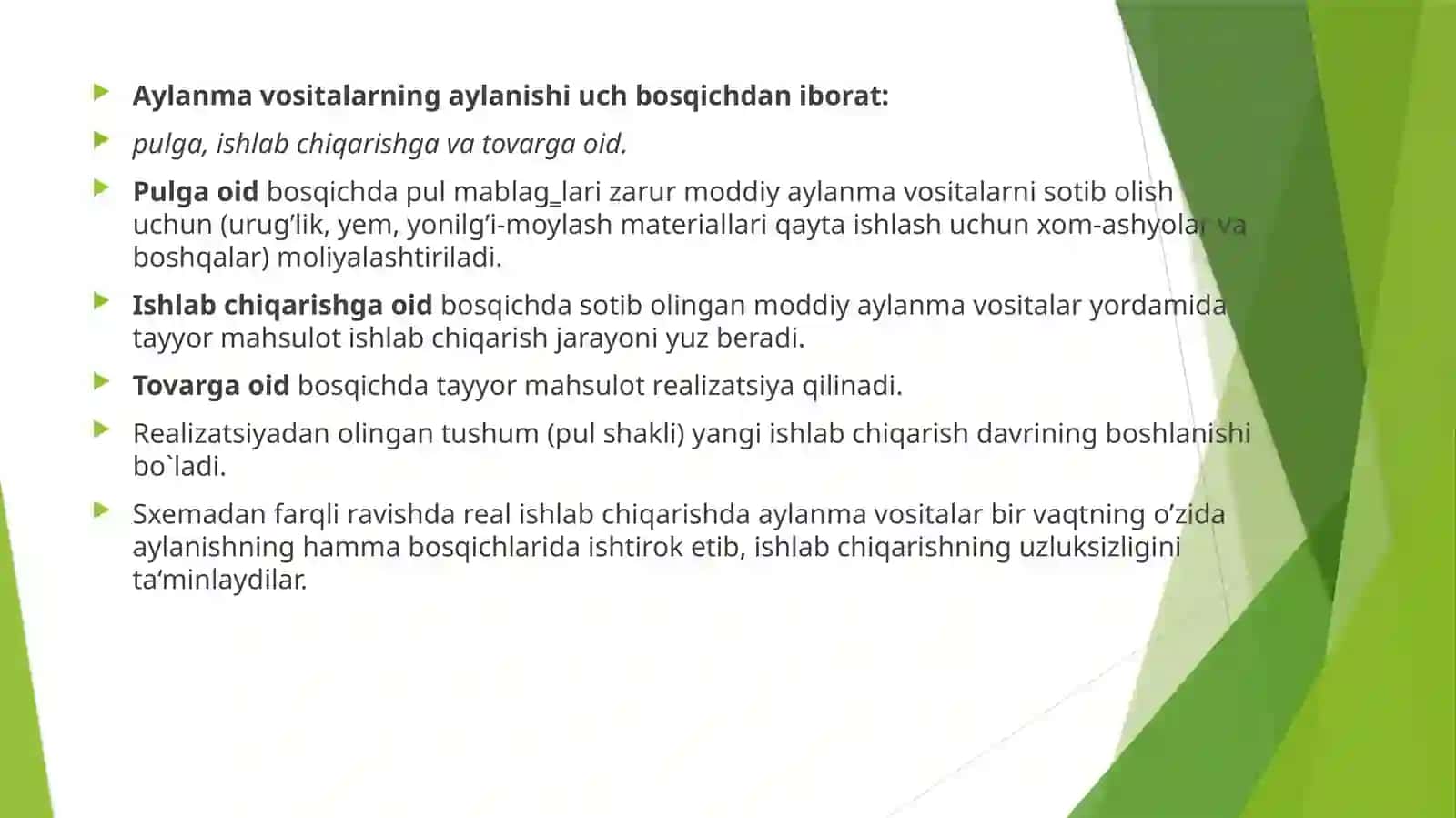 Aylanma vositalarni shakllantirish va ulardan foydalanish 4