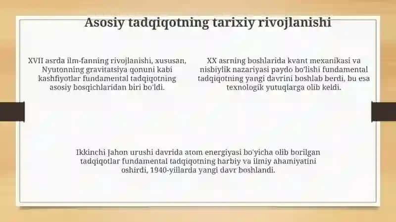 Fundamental tadqiqotlar va ularning jamiyat taraqqiyotidagi o'rni 4