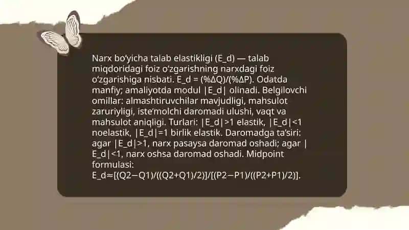 Talab va taklif elastikligi 4
