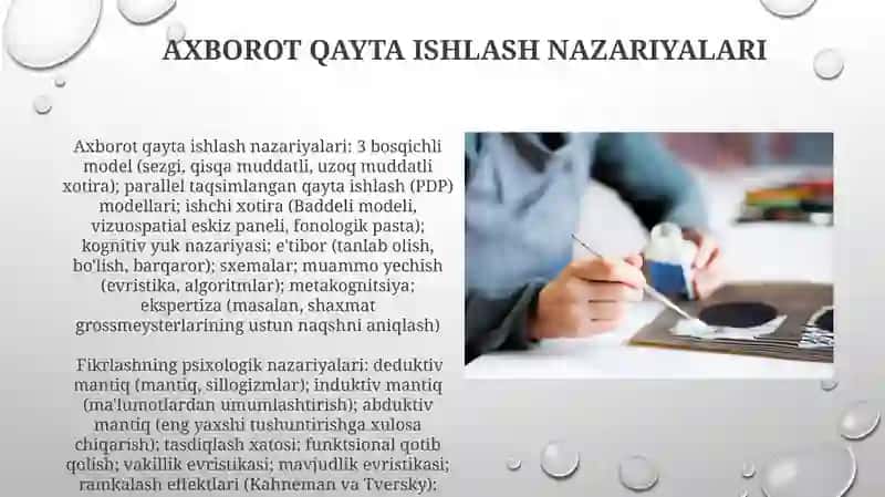 Tafakkur borasidagi psixologik nazariyalar. Intellekt va kreativlik nazariyalari 4