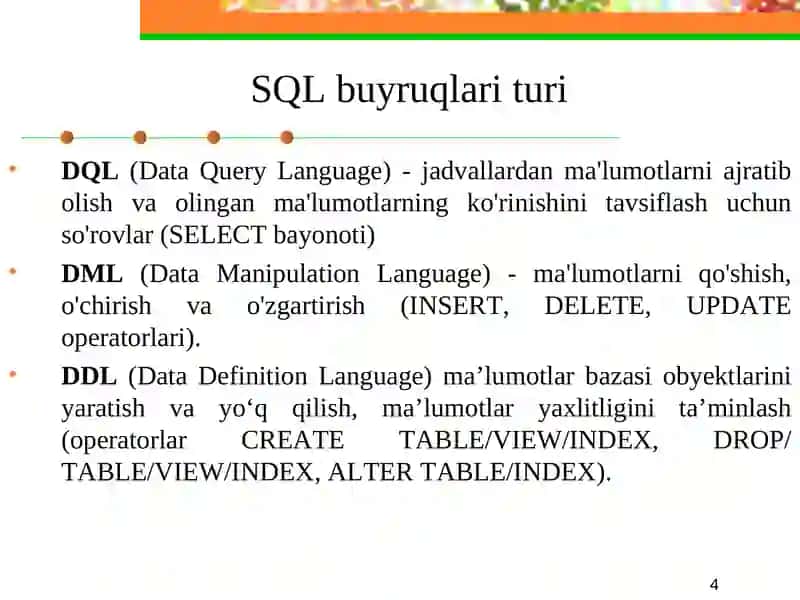 SQL tili 4
