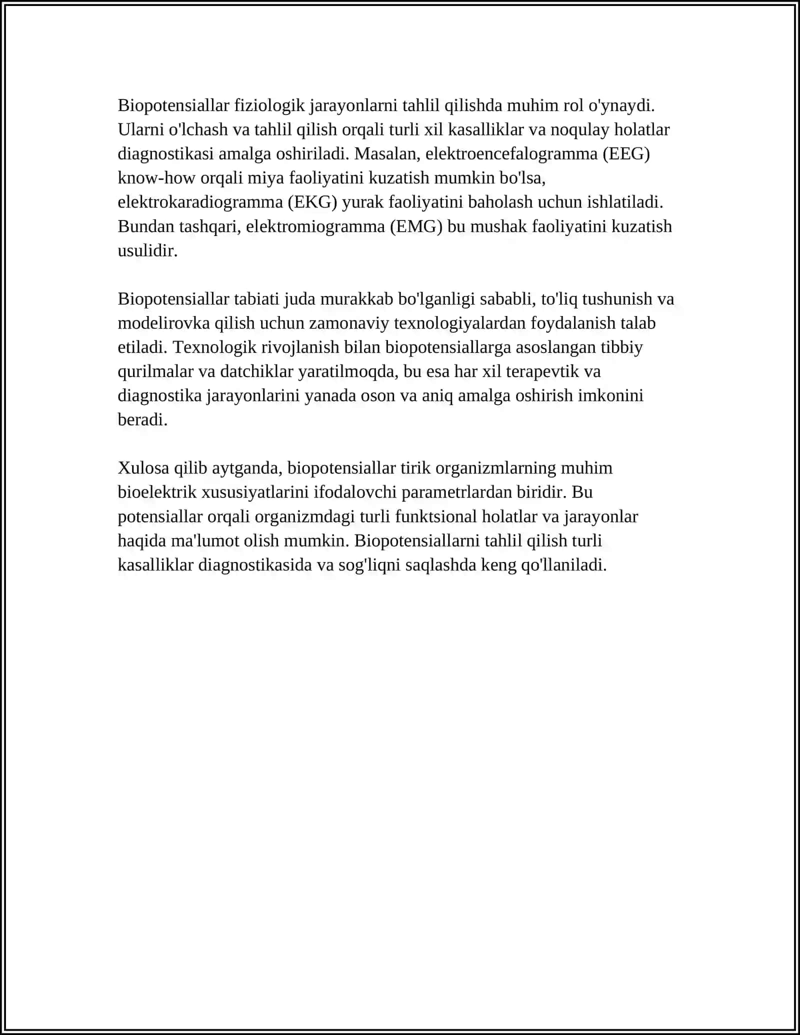 QO'ZG'ALUVCHAN TO'QIMALARDA BIOELEKTRIK HODISALAR 4
