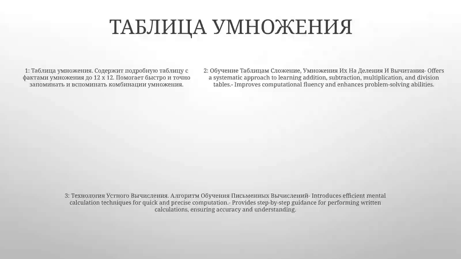 Таблицам Сложение, Умножения, Деления И Вычитания 4